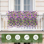 Artificial Fake Flowers Plants for Outdoor Spring Summer Decoration, 2 PCS Faux Silk Daisy Flowers No Fade UV Resistant Realistic for Outside Home Planter Porch Patio Balcony Yard Decor (Purple)