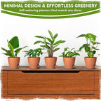 8 Inch Self Watering Pots for Indoor Plants, Plastic Planters with Deep Reservoir & Drainage Holes, Flower Pots for Monstera, Snake Plant & Peace Lily, Worry-Free Vacation Care (Terra Cotta, 8 inch)