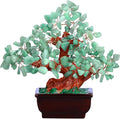 Feng Shui Quartz Crystal Money Tree Bonsai Style Decoration for Luck and Wealth (Green)