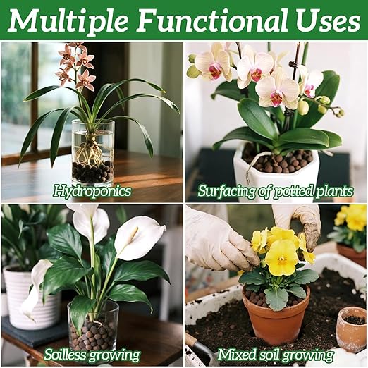 RAINFLOW Leca Clay Pebbles for Plants - 5mm-10mm Clay Balls for Plants Pebbles for Indoor Plant Hydroponic Growing Gardening Orchids Drainage Decoration Aquaponics Growing Terrarium 250g