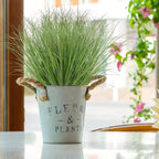 32 Bundles Artificial Plants Onion Grass Outdoor 20 Inch Tall Fake Shrubs Wheat Grass UV Resistant Greenery Stems Faux Bushes Plant for Indoor Outdoor Garden Office Home Decor, Green