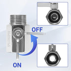 M MINGLE Garden Hose Shut Off Valve, Heavy Duty 304 Stainless Steel, 3/4 Inch, 2-Pack with 2 Hose Washers