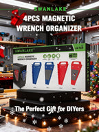 SWANLAKE Magnetic Wrench Organizer Toolbox Holder, 4-Pack SAE (1/4'' to 1-1/16''), Metric (6mm to 27mm) Wrench Organizers, Total Hold 60 Slots Ratchet Holders for Tool Box