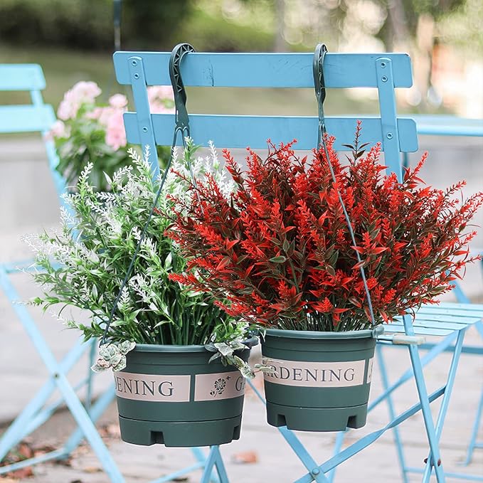 Fall Decoration, Artificial Fake Outdoor Plants Flowers, 36 Bundles Faux Fall Orange Flower for Planter Pot UV Resistant Look Real for Outside Porch Home Patio Garden Window Box Decoration(Orange)