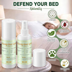 Bed Bug Spray Natural Travel Spray Child & Pet Safe - Plant Based Bed Bugs, Lice, Mite Treatment, Stain & Odor Free Control, Compact Travel Size for Hotels, Suitcase, Backpack, Shoes, 3oz, 2 Pack