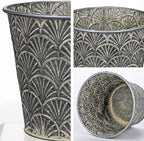 Silver Metal Rustic Flower Pots - 3 PCS Galvanized Planters Rustproof Durable Metal Buckets Plant Pots Vintage-Inspired Charm Rustic for Farmhouse Garden Herb Indoor Outdoor Decor(Dia.5.5"/6.5"/7.1")