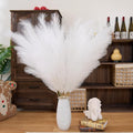 Premium Faux White Pampas Grass Decor 8pcs 43.3″ – Pure Cream Tall Fluffy Feather Flowers, No Assembly 18-Branch One-Piece Stems for Wedding Boho & Minimalist Home Decor, Floor Vase Arrangement