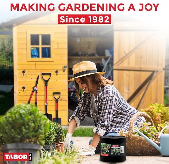 TABOR TOOLS 60 Ft Terrace Board, 5 Inch High, 0.04" Inch Thin, Landscape Edging Coil, Grass Barrier, Bender Board, Garden Liner, ES24. (Black)