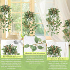 2pcs Small Artificial Hanging Plants Fake Hanging Plant with Pot Plants Indoor Decor Faux Greenery Hanging Vines Potted for Bedroom Shelf Outdoor Garden Decoration