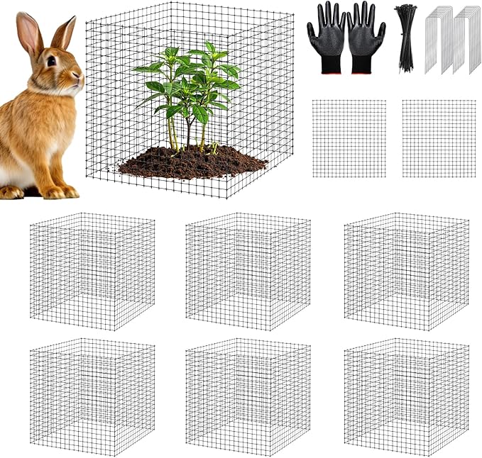 18PCS Plant Protection from Animals,12x12 Inch Metal Wire Plant Protectors,Plant Cages to Keep Animals Out,Sturdy Bunny Barricades Chicken Wire Cloche Plant Protectors for Shrubs Flowers Vegetables