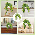 Waipfaru Artificial Plants Indoor, 1Pcs 34" Realistic Fake Pothos Hanging Plants Silk Vines Ivy Potted, Fake Pothos for Living Room Office Bedroom Bathroom Kitchen Shelves Indoor Home Decor
