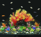 MyLifeUNIT Fish Tank Decorations, 15 Pack Artificial Aquarium Plants Tree Set for Fish Tank Decor (Pink Set)