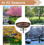 Small Metal Bird Bath for Outdoors, 10" Dia Bowl with Stake Birdbaths Garden Yard Lawn Decor 0.4 Gallon (Pack of 2)