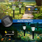GIGALUMI 10 Pack Solar Lights Outdoor, Solar Pathway Lights with Great Pattern, Waterproof Auto On/Off Light for Outside Yard Garden Walkway Driveway Lawn Pathway