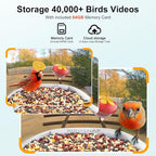 birdsnap® PAV-Bird Feeder with Camera,2K HD with 64GB Card, AI Identify Smart Bird House Cam Solar Panel,Live Stream,Motion Detection,Auto Record Video for Backyard Outdoors,Ideal Gift for Bird Lover
