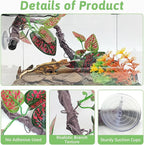 VCEPJH Reptile Climbing Branch Decor 2 Pcs Bendable Jungle Vine with Suction Cup Terrarium Plant Decoration for Gecko Bearded Dragons, Snake,Frogs, Chameleons Cage Accessories (I)