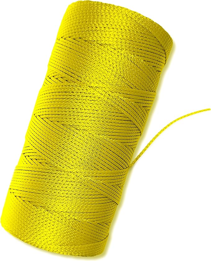 Yellow String Line Level - #18 Nylon String - 1000 Ft Length - Yellow Twine for Mason Line, Construction, Gardening, Leveling