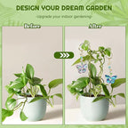 H&D HYALINE & DORA 6 Pack Colorful Butterfly Crystal Suncatcher Plant Stake Plant Stake with Golden Small Trellis Indoor Outdoor Garden Sun Catchers Decor