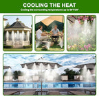 Misters for Outside Patio, 82FT(25M) Misting Line+25 Mist Nozzles, Outdoor Misting Cooling System for Patio Backyard Garden Greenhouse