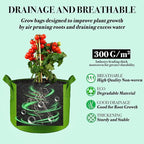 3 Gallon Grow Bags, Colorful Grow Bags 3Gal Fabric Planters Grow Bags, Fabric Plant Grow Bags Garden Bgas Fabric Pots Tomato Planter Bags for Vegetables Flowers, 5-Pack