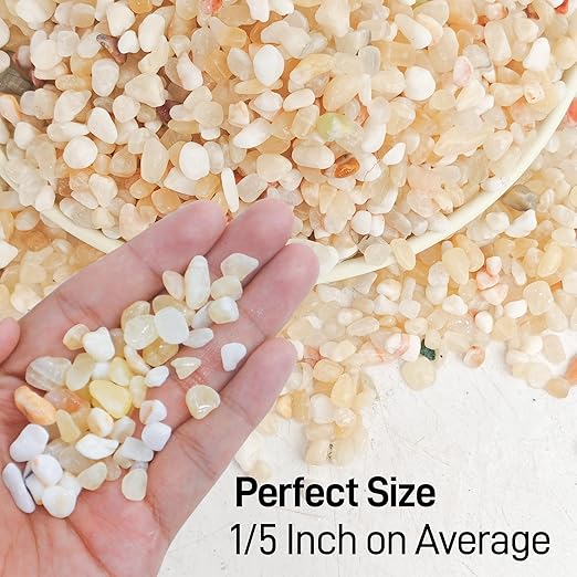 CJGQ 2.4lb Aquarium Gravel for Plants,1/5 Inch Natural Decorative River Rocks for Succulent and Cactus Landscaping, Natural Small Rocks for Fish Tanks, Vases & Terrariums