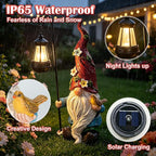 Pohabery 19.3" Large Garden Gnomes Outdoor Statue with Solar Lights, Funny Tall Gnome Garden Decor for Outside Patio Yard Decorations, Unique Gnomes Gifts for Women Mom Grandma