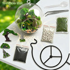 DIY Glass Globe Terrarium-Style Decor Kit, 11-Piece Mini Micro Landscape Ornament Set for Desk, Home & Office- Thoughtful Indoor Gift for Home & Office Decor