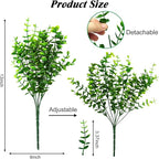 Ouddy Decor 24 Bundles Artificial Greenery Stems Fake Plants Outdoor UV Resistant Faux Plastic Boxwood for Kitchen Office Garden Porch Farmhouse Window Box Home Decor