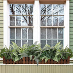 Pertivery 10 Bundles Artificial Plants, UV Resistant Outside Faux Plants Bushes, Large Fake Realistic Plastic Leaves and Stems, for Outdoor Garden, Patio, Yard,Porch Decor (Green)