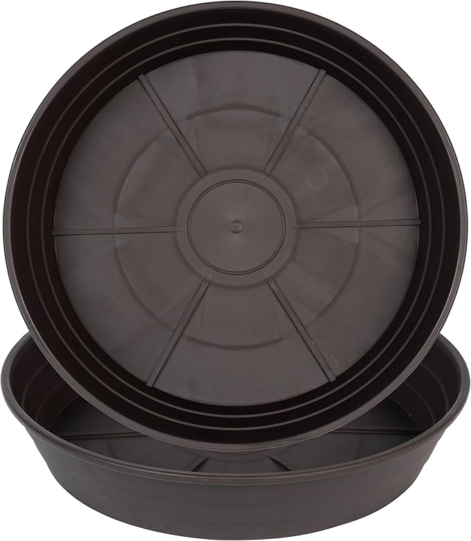 LWALRS Plant Saucer 14 Inch 2 Pack 6 8 10 12 14 16 18 20 25, Plastic Plant Trays for Pots，Extra-Deep Plant Water Dray Tray, Bird Bath Bowl, Heavy Flower Plant Saucers Indoors and Outdoor No Holes