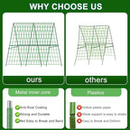 2 Packs 48" x 48" Foldable Cucumber Trellis for Raised Bed- A-Frame Garden Trellis for Climbing Plant Outdoor with Climbing Net & Plant Support Clip for Outdoor Plants Zucchini Vegetables Flowers