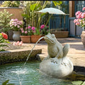 Pond Fountain Spitter with Pump, Outdoor Resin Artificial Stone Water Feature for Koi Pond, Garden, Patio, Tabletop Water Décor(23x23x43cm)