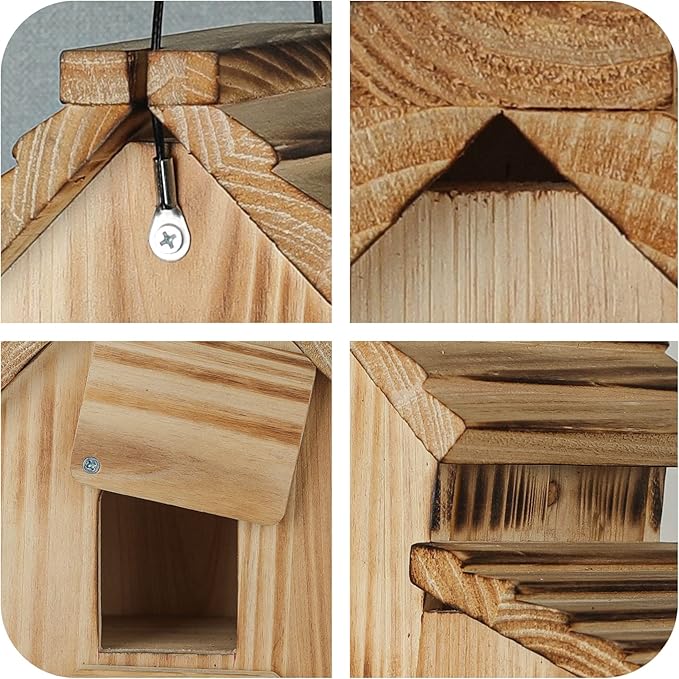 Bird House for Outside - Outdoor Birdhouse for Garden - Large Birdhouse Design for 4 Bird Families - Durable Hanging Birdhouses for Backyard, Patio, and Garden Decor