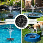 SEIRMEP Solar Fountain Pump with Spray Height Adjustment, Upgrade Glass Solar Bird Bath Fountains with 6 Nozzles, Outdoor Solar Water Fountain Pump for Bird Bath, Garden, Pool, Pond