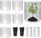 18 PCS Round Plant Protector from Animals, 6Pack 12'' x 12'' Metal Plant Cages，18Pcs Metal Mesh to Keep Animals Out, Garden Protection Bunny Barricades, Wire Plant Protectors for Rabbits Chicken Duck
