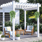 RECUTMS 2Pcs Artificial Hanging Flowers for Outdoor Decoration Fake Hanging Plants Faux White Flowers Artificial UV Resistant Plastic Greenery Vines Ivy for Outdoor Indoor Garden Party Decor（White）