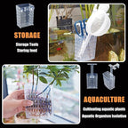 4pcs Upgraded Adjustable Aquarium Plant Holder，Fish Tank Plants Holder,Fish Tank Aquaponics Plant Cultivation and Aquarium Landscape Decoration with Hooks and Suction Cup (Transparent)