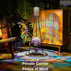 Outdoor Lamps for Patio 2 Pack, Outdoor Floor Lamp with Plant Stand, Solar Powered RGB Outdoor Lights, Waterproof Standing Lamp for Garden Yard Décor, Stained Glass Decorative Lamp, Gift for Women Mom
