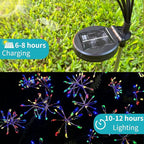 JJGoo Solar Garden Lights, New Upgraded 2 Pack Solar Swaying Starburst Light, Waterproof Fireworks Outdoor Lights, Yard Patio Pathway Decoration, Colorful