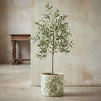 7.7" Large Green Plant Pots, Flower Pots Without Drainage, French Country Farmhouse Pots for Plants, Tree Pot for Olive & Money Tree, Garden & Home Decor, Gifts for Women, Indoor/Outdoor Planters