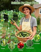 Joyhalo Cucumber Trellis for Raised Bed, U-Shape Garden Trellis for Climbing Plants Outdoor, 51 * 35 * 48in Metal Arch Vegetables Trellis, Plant Support for Vegetable Vine Pea Bean Tomato