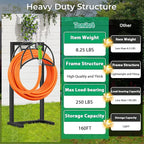 TomCare Garden Hose Holder Heavy Duty Water Hose Holder Holds 160 FT Hoses Freestanding Hose Reel Outdoor Hoses Storage Hanger for Outside Yard