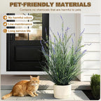Lifelike Artificial Tall Grass Plant Indoor Outdoor Realistic Floor Plants Fake Lavender Faux Grass Plastic plantas Synthetic Pampas Grass for Home Office Wedding Patio Decor Housewarming Gift