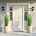 Artificial Cattail Reed Grass Plants Indoor ，Faux Cattail Grass Plant Artificial Plant Grass Outdoor,Fake Grass Tall Green Onions Fake Plant， Living Room Kitchen Office Decoration 47“2 Pcs