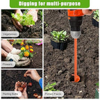 Insaga 1.6" x 16" Auger Drill Bit for Planting, 2.5mm Thick Spiral Earth Drill Garden Auger for Post Hole Digger, Solid Steel Bright Orange Powder Coated, Fit 3/8'' Hex Drive for Bulb Flower Garden