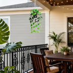 alyptus Fake Pothos Hanging Plants - Artificial Hanging Plant with Pot Realistic Faux Pothos Vines for Indoor Décor, Lush Greenery for Balcony Patio Office, Bathroom - Golden Green
