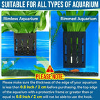 Borlech Upgraded Large Aquarium Plant Holder with Hooks and Suction Cups for Fish Tank Aquaponic Plant Cultivation and Aquascape Decorations (Black)