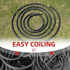 WiseFlow Garden Hose 50FT x 3/4", Heavy Duty Rubber Hose, Water Hose with Five Layered Braiding, Male Female Fittings, 1000PSI Burst, 300PSI Working (Black)