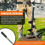 Auger Post Hole Digger 10" Wide 32" Deep - Earth Auger - Trench Digger - Hole Digger Tool for Fence Posts - Electric Post Hole Digger Handles
