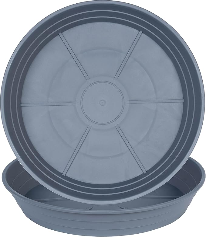 LWALRS Plant Saucer 14 Inch 2 Pack 6 8 10 12 14 16 18 20 25, Plastic Plant Trays for Pots，Extra-Deep Plant Water Dray Tray, Bird Bath Bowl, Heavy Flower Plant Saucers Indoors and Outdoor No Holes